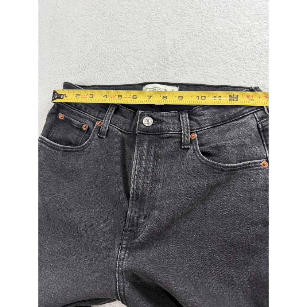 Abercrombie & Fitch Black Cropped Straight-Leg Jeans - Picture 7 of 11